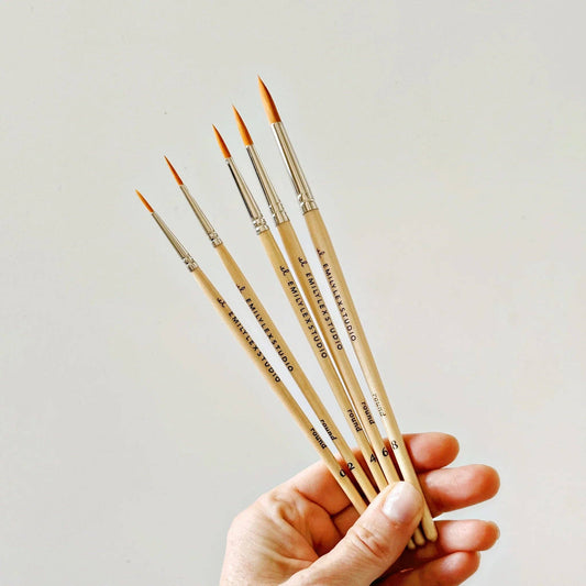 Watercolor Paintbrush Set of Five Brushes