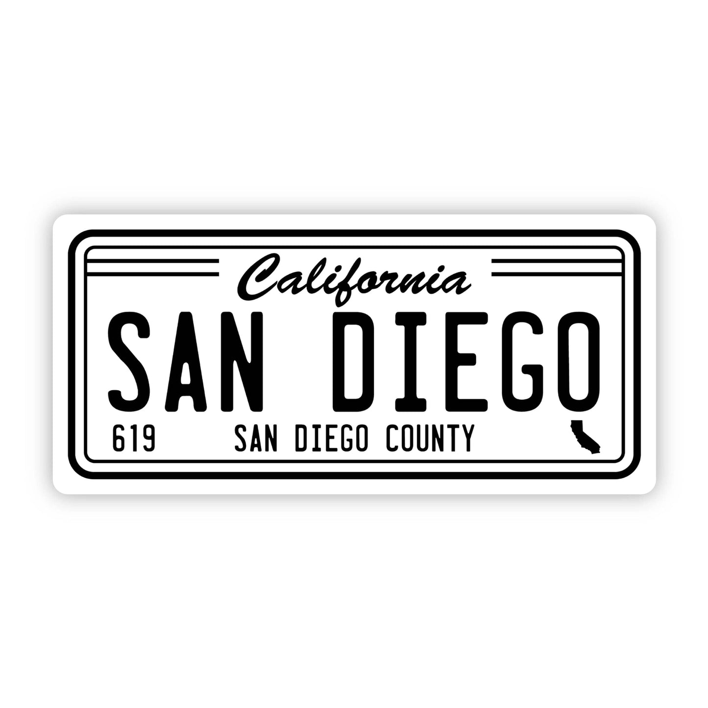 San Diego License Plate Sticker