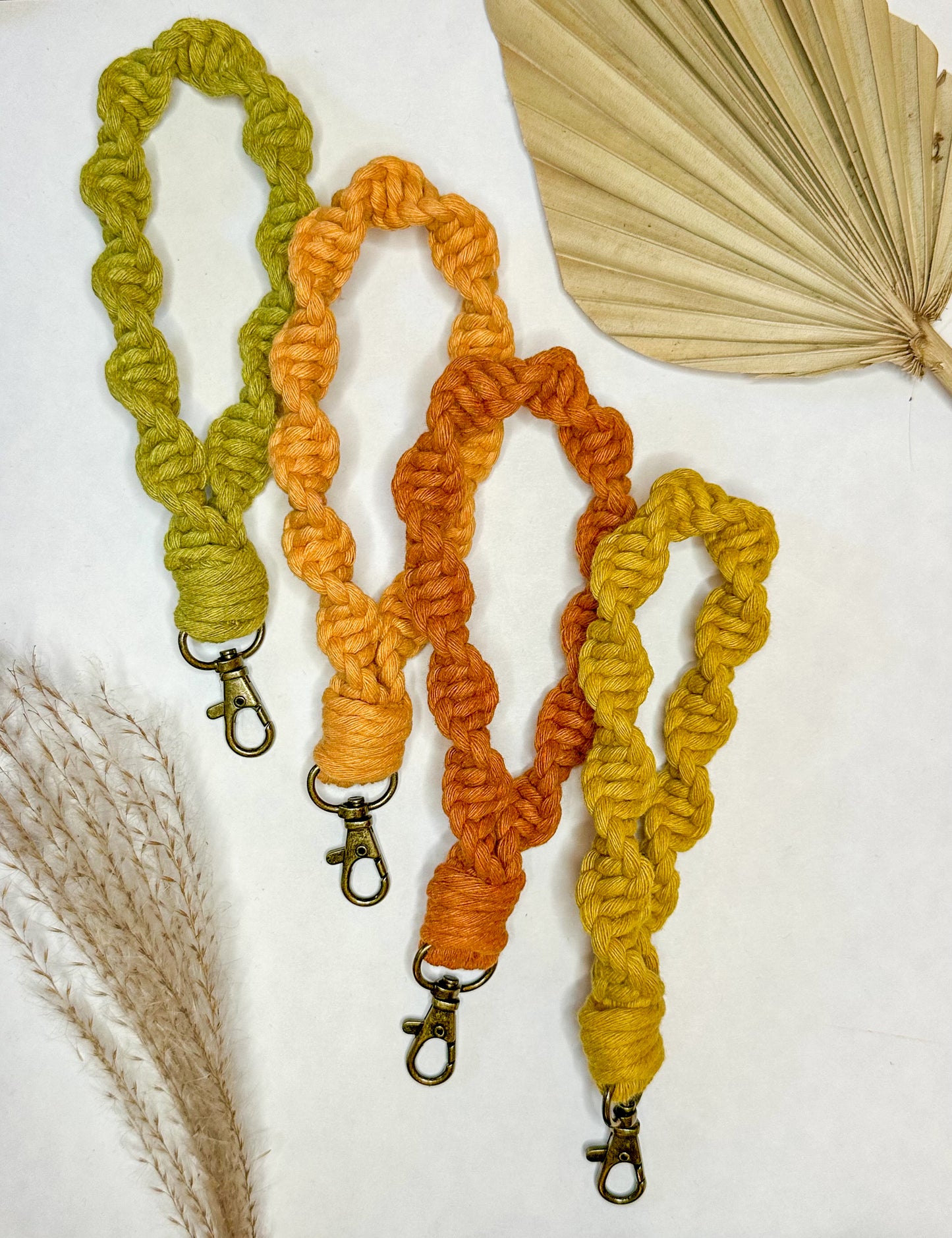 Macrame Twisted Wristlet Keychain