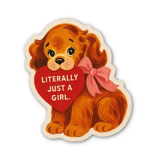 Just a Girl Puppy Sticker