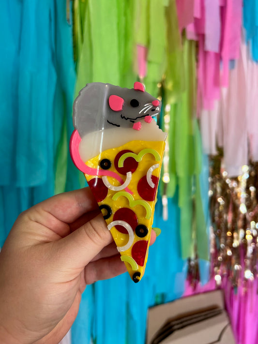 Pizza Rat Hair Clip