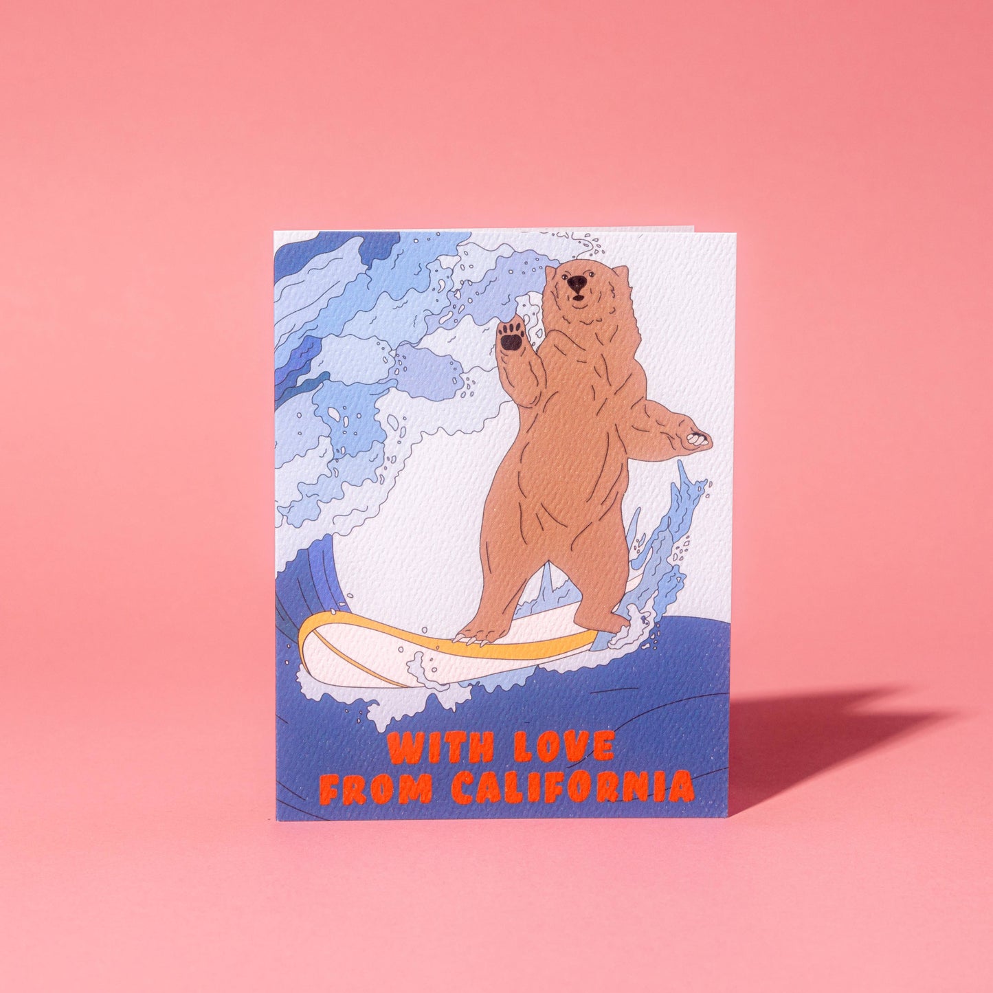 California Surfing Bear Card