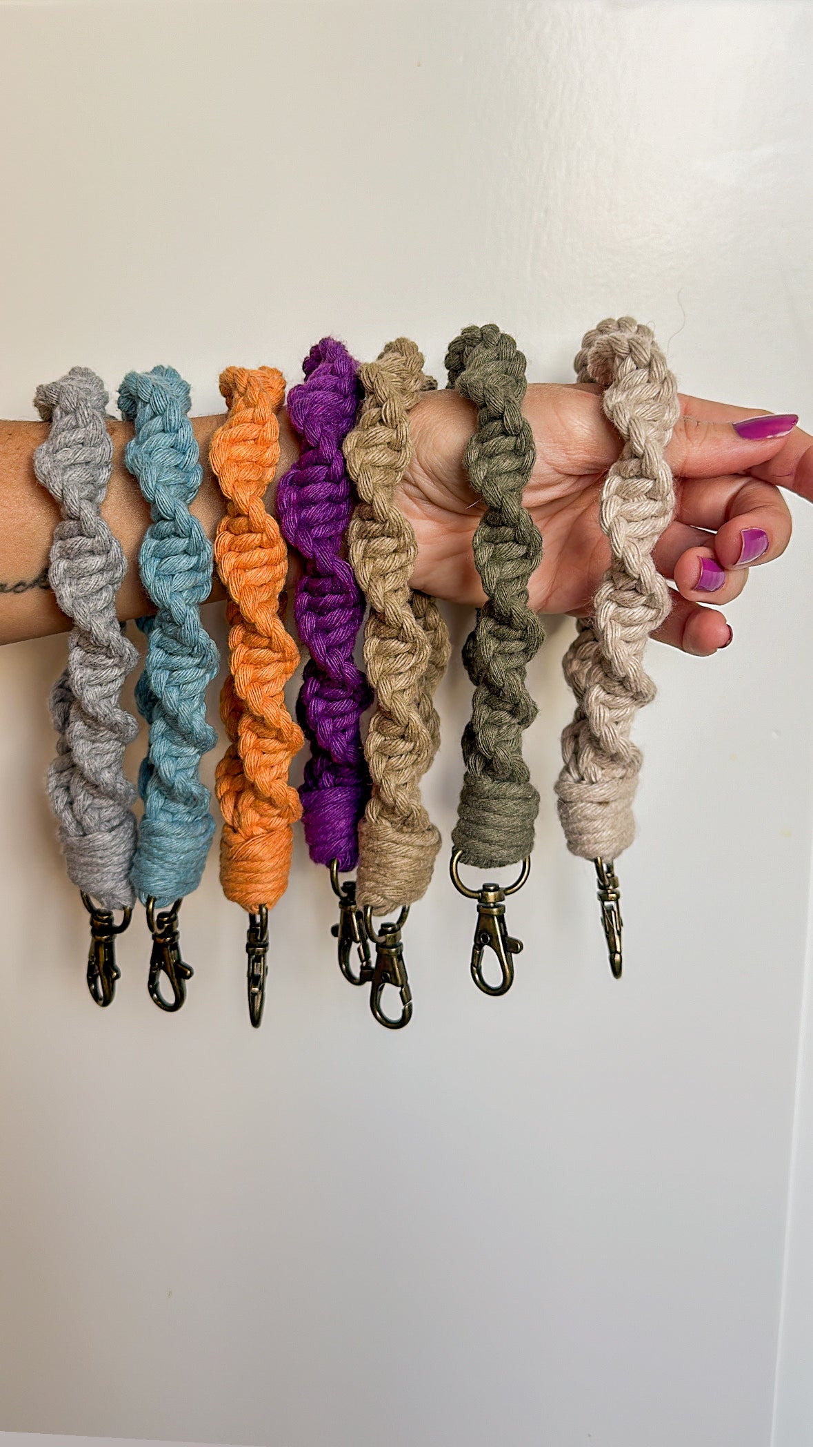 Macrame Twisted Wristlet Keychain