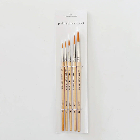 Watercolor Paintbrush Set of Five Brushes
