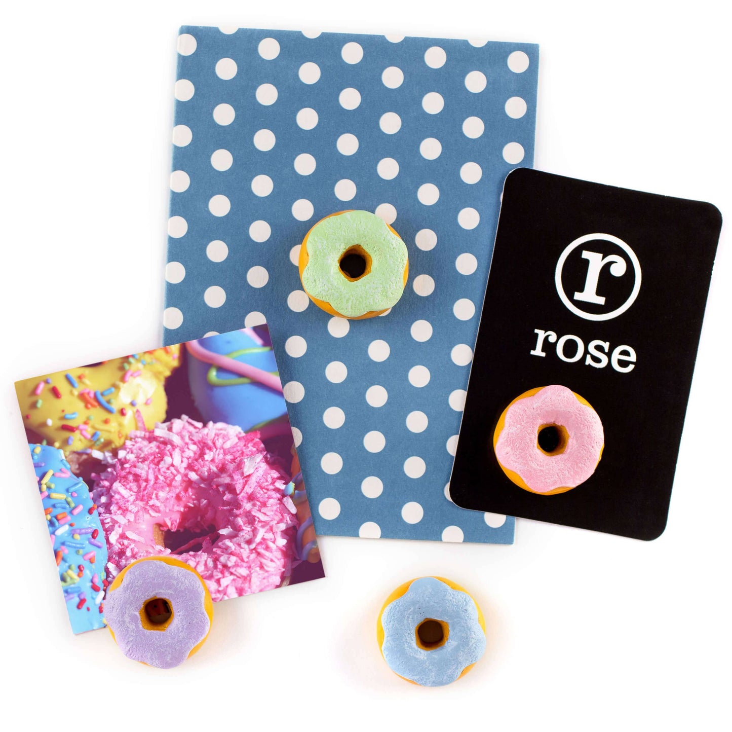 Colorful Donut Magnets - Set of 4