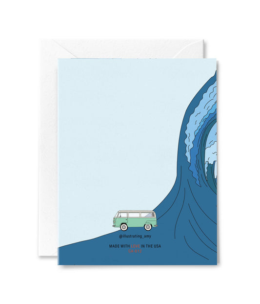 California Surfing Bear Card