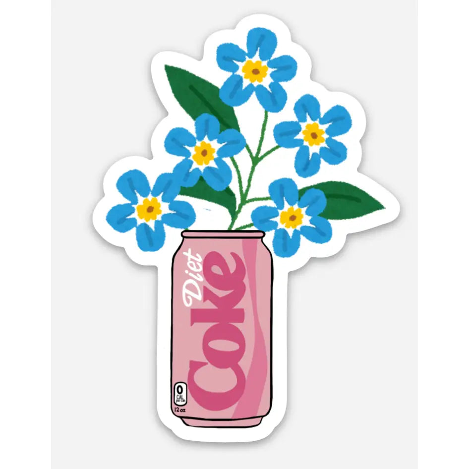 Diet Coke Flowers Sticker