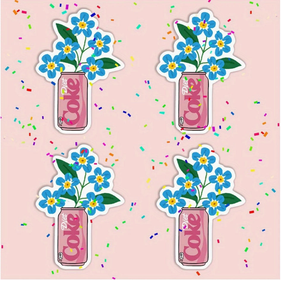 Diet Coke Flowers Sticker