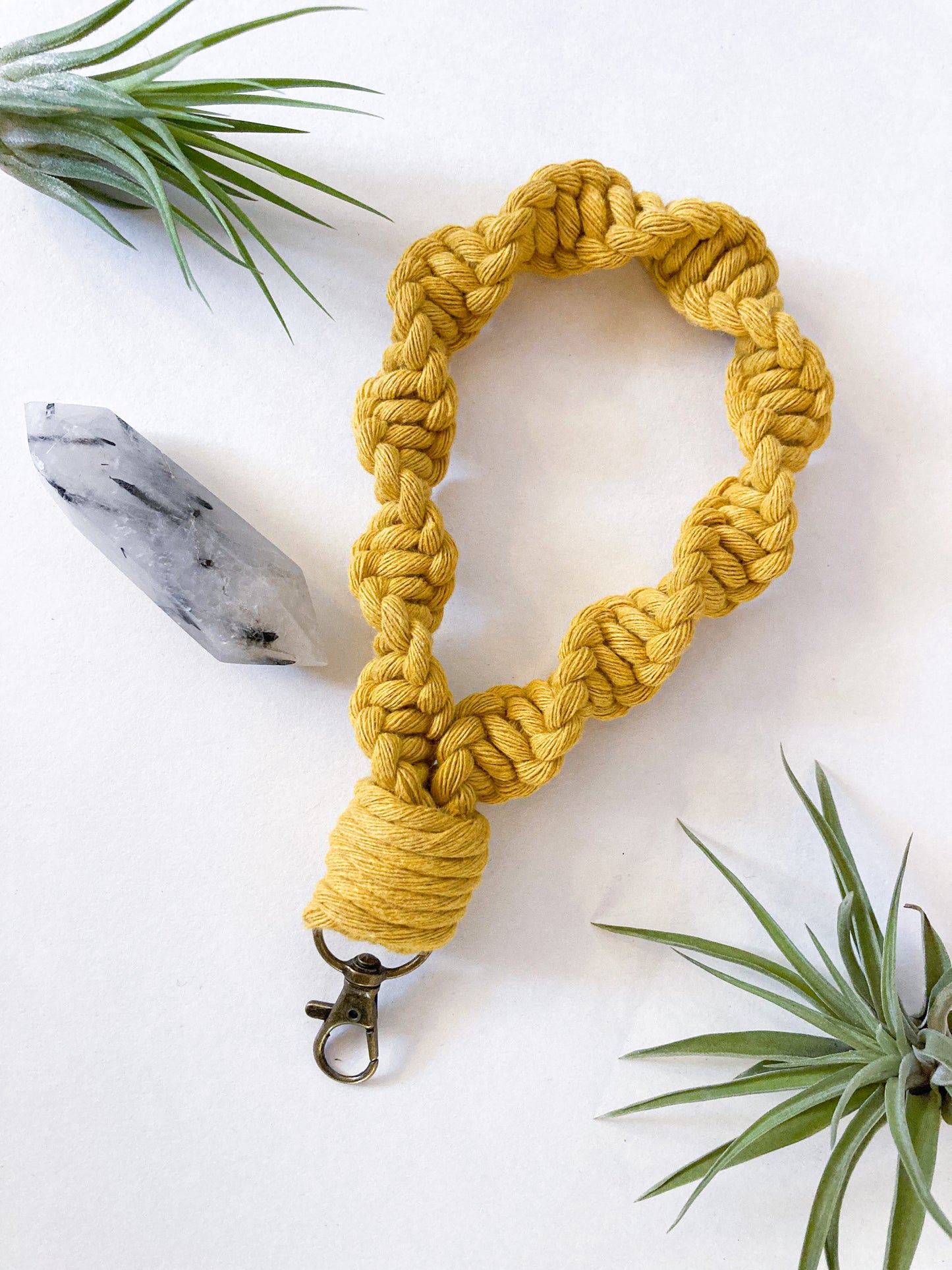 Macrame Twisted Wristlet Keychain