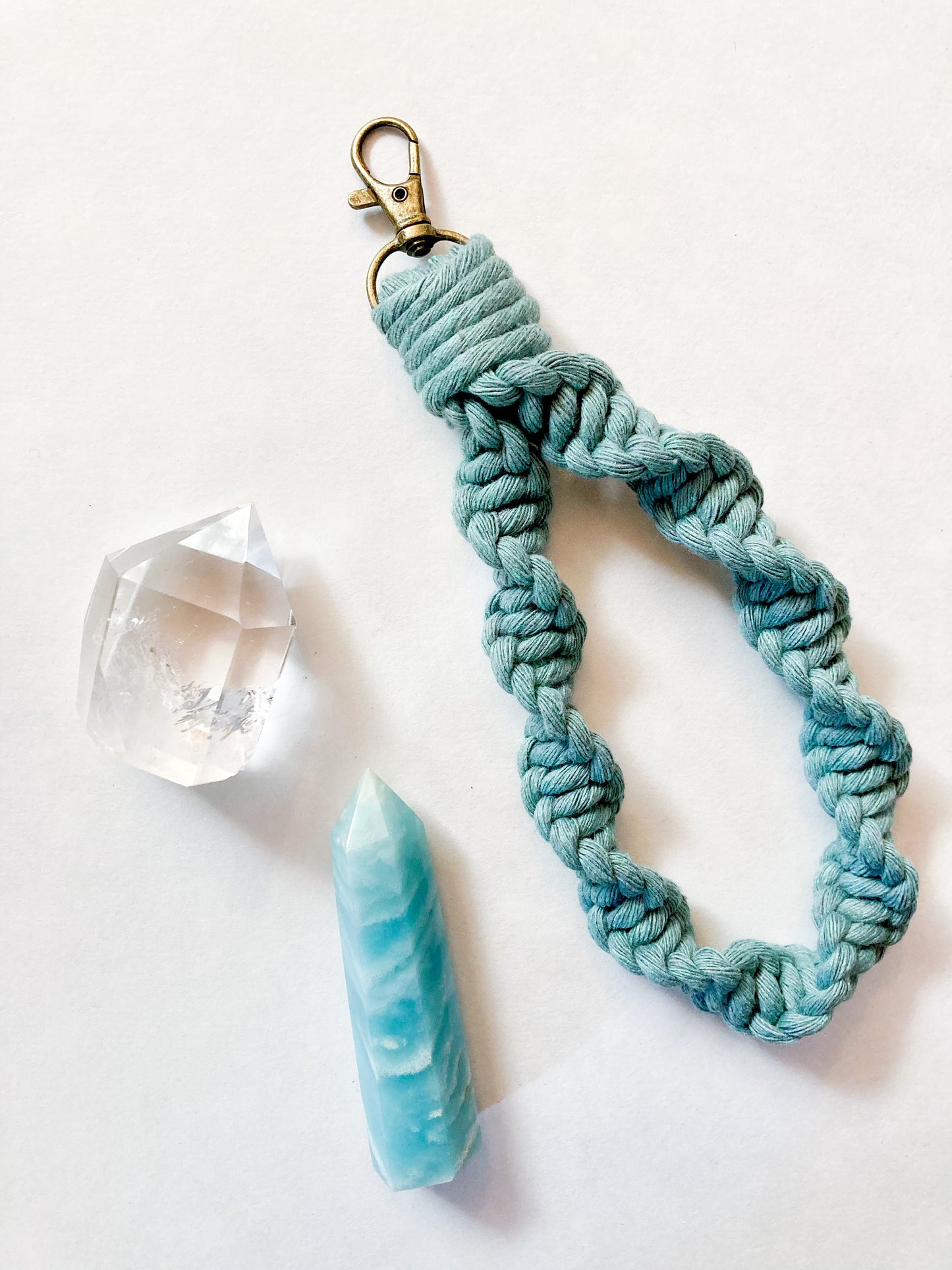 Macrame Twisted Wristlet Keychain