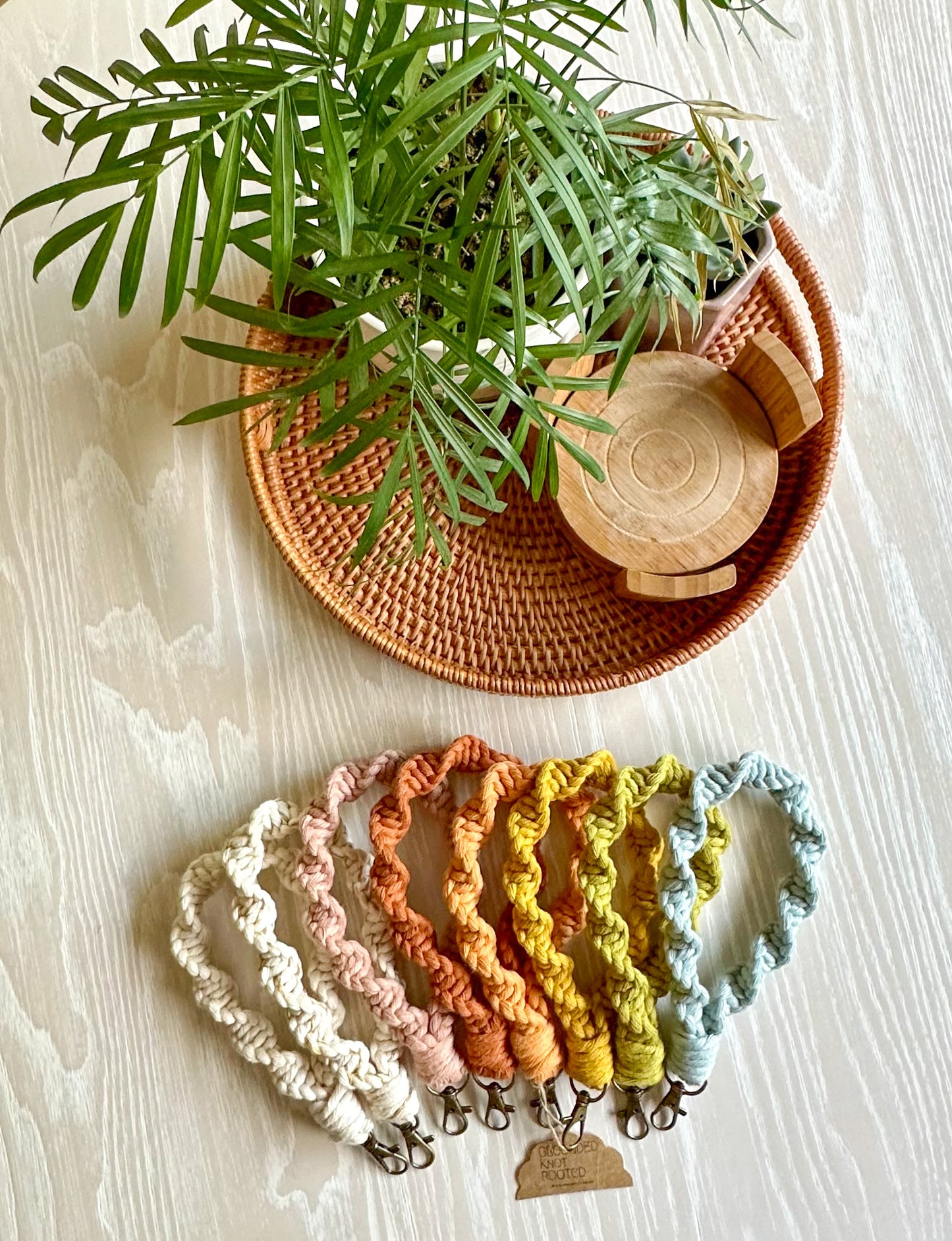 Macrame Twisted Wristlet Keychain