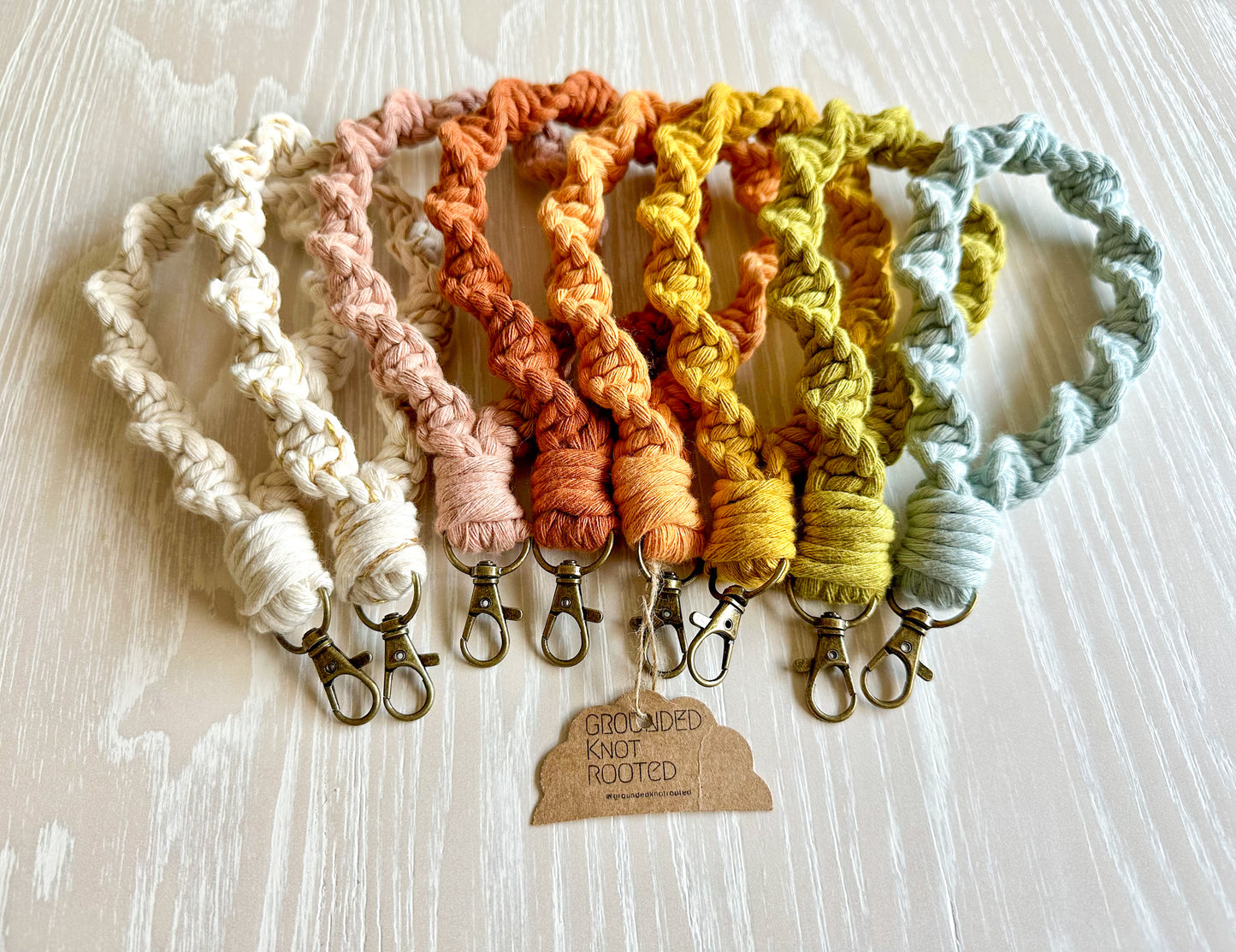 Macrame Twisted Wristlet Keychain