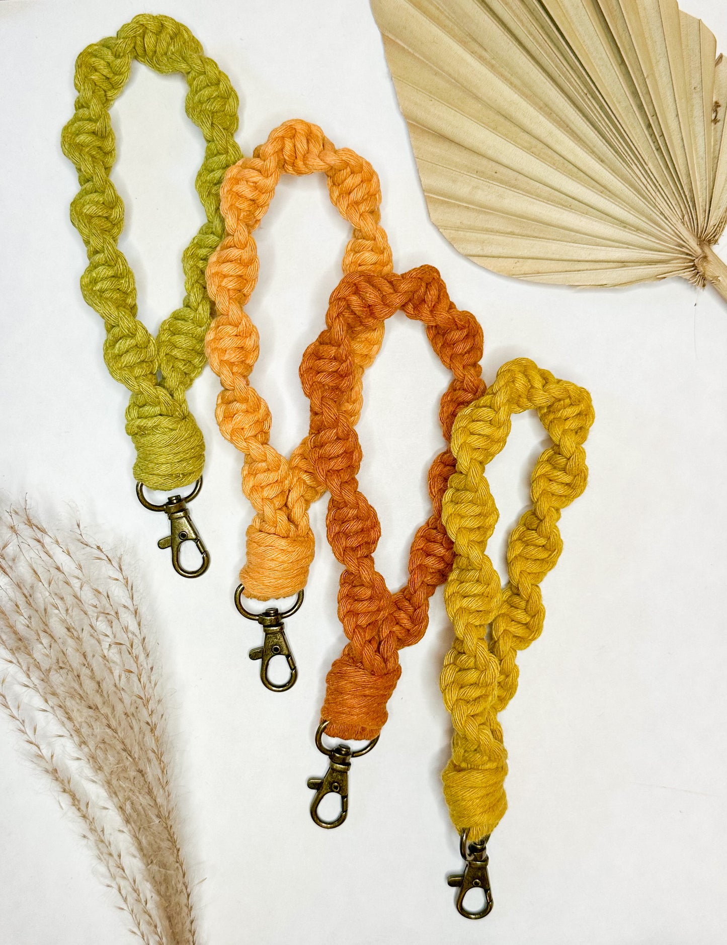 Macrame Twisted Wristlet Keychain