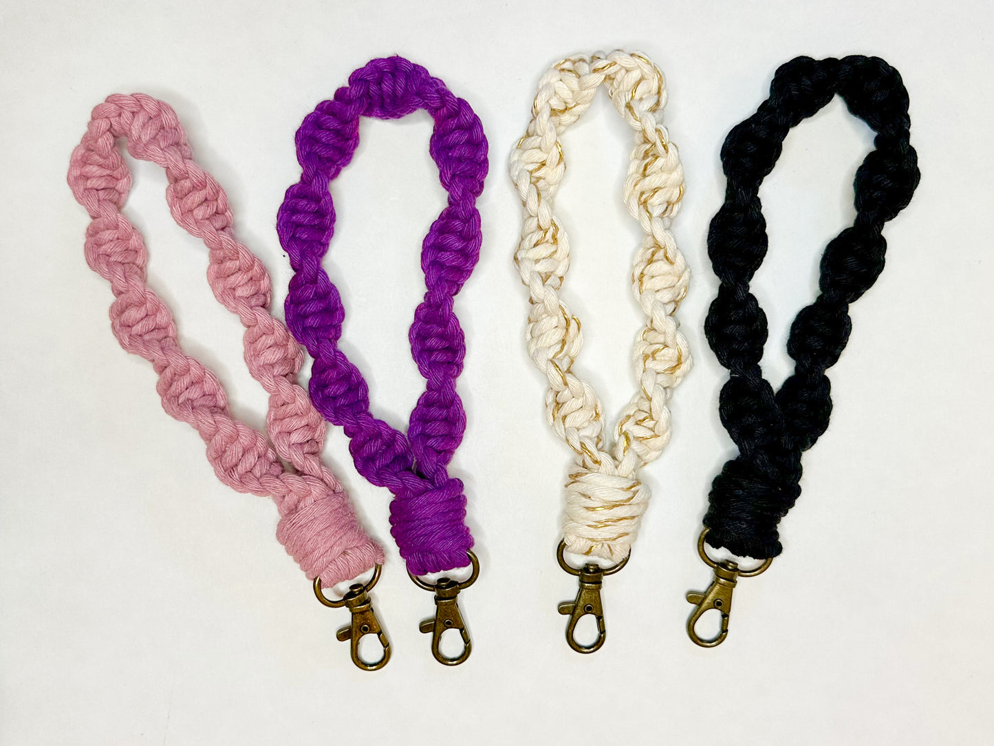 Macrame Twisted Wristlet Keychain
