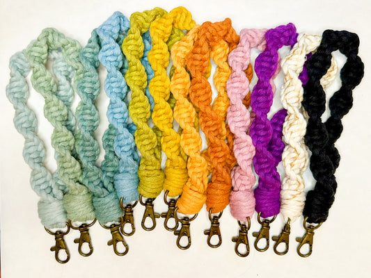 Macrame Twisted Wristlet Keychain