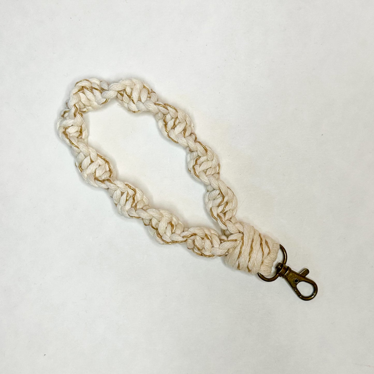 Macrame Twisted Wristlet Keychain