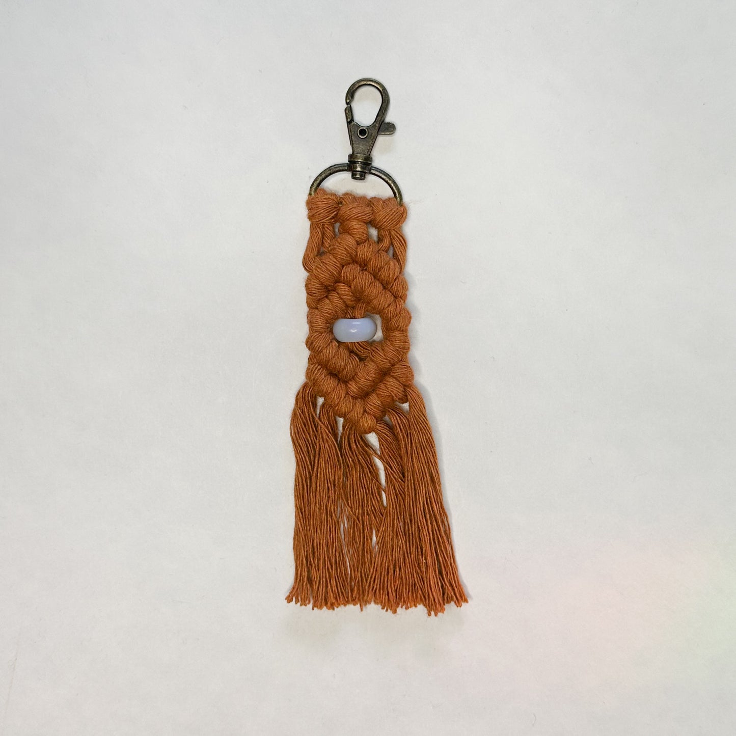 Macrame Stone Bead Keychain - Opalite