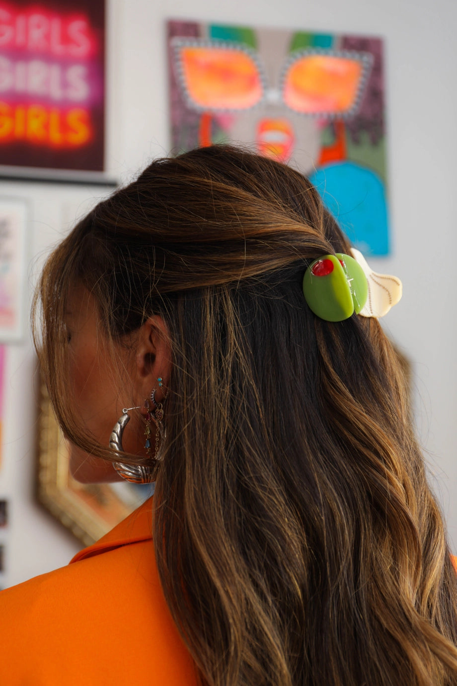 Mini Stuffed Olive Hair Clip