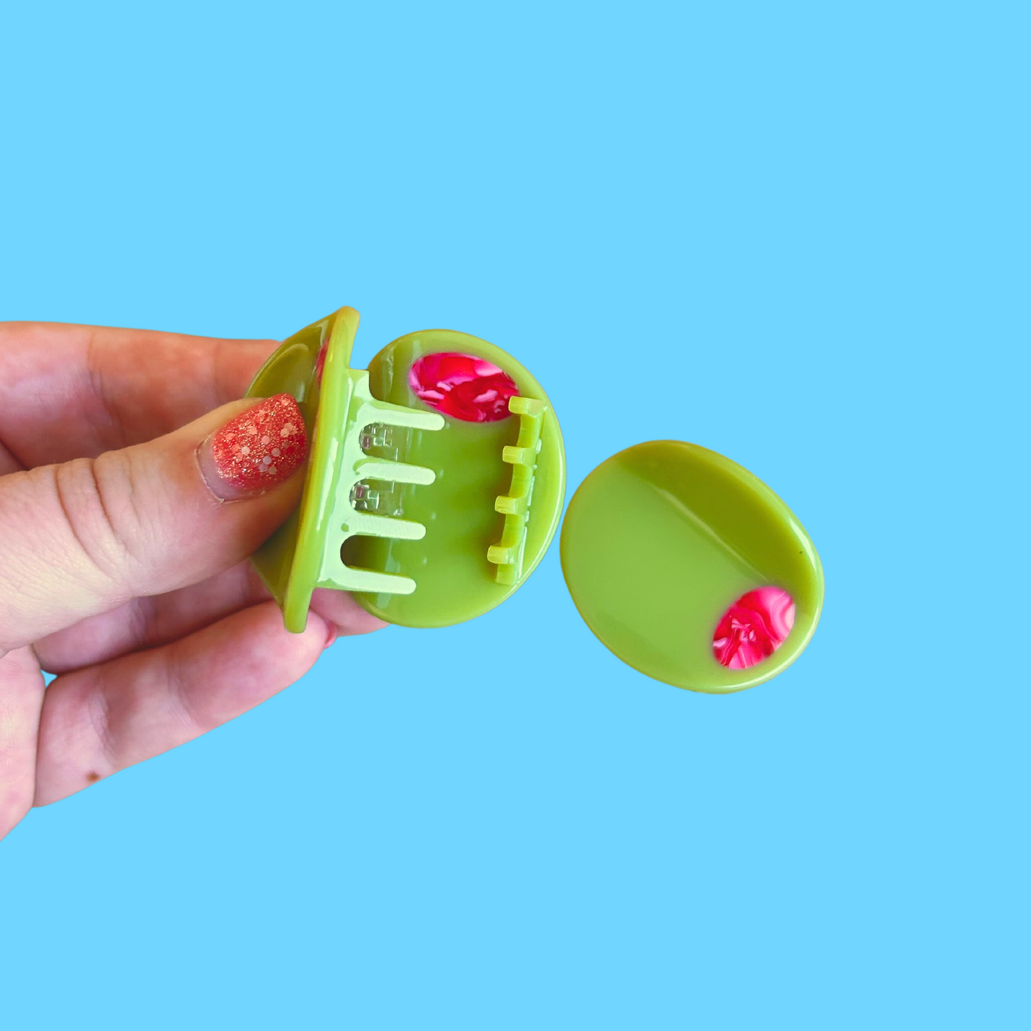 Mini Stuffed Olive Hair Clip