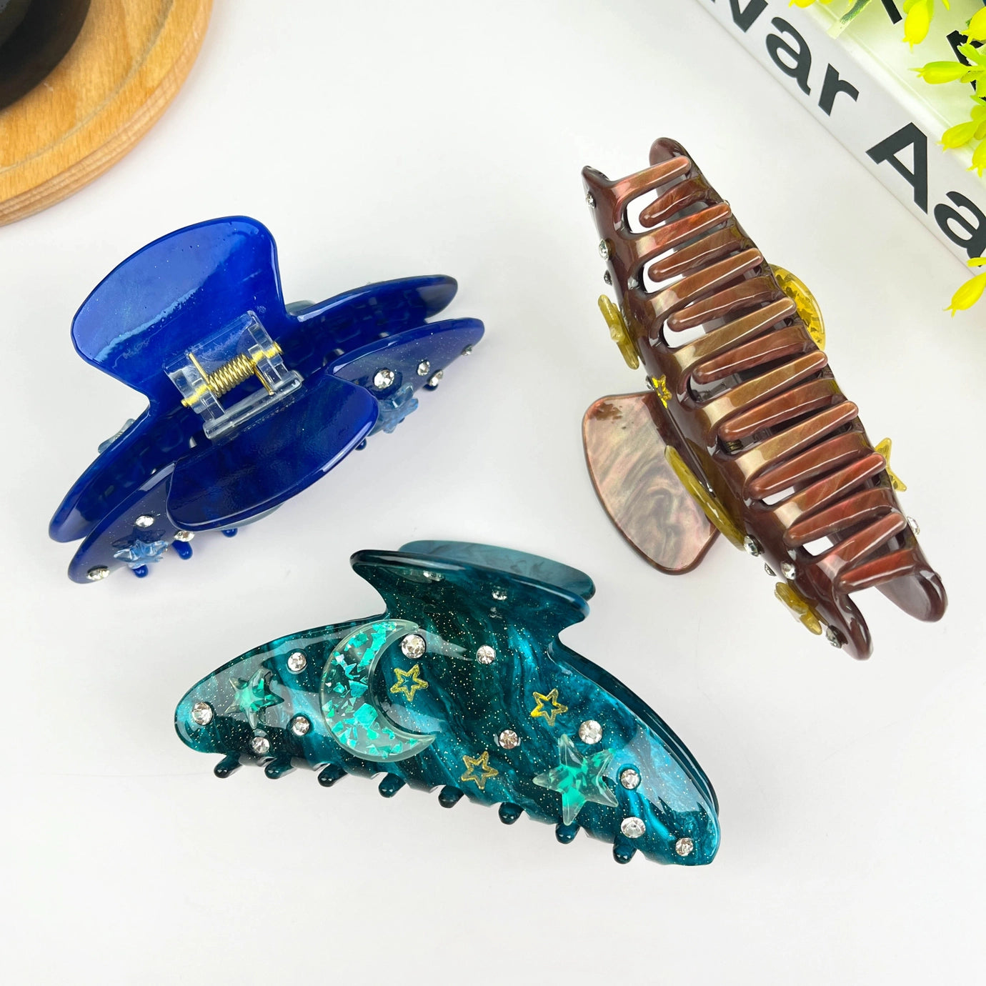 Bedazzle Moon Hair Clip