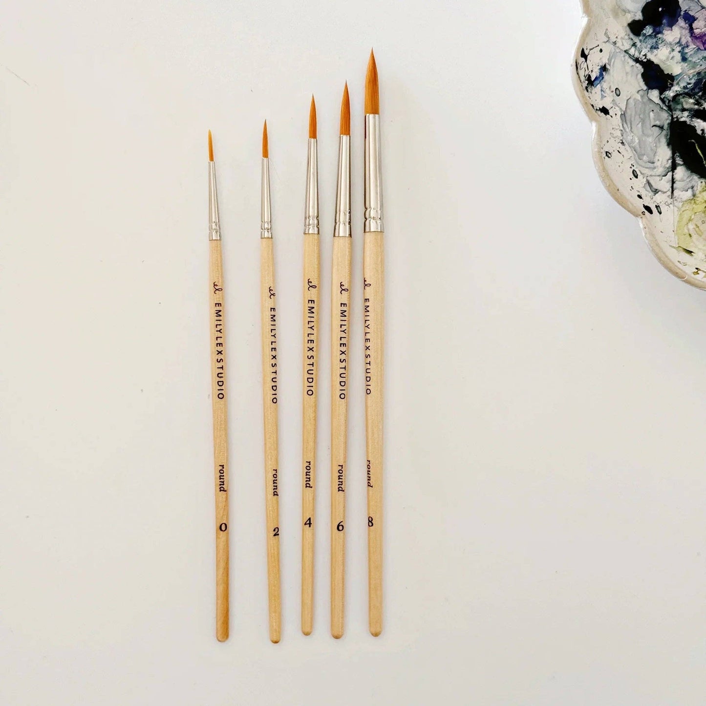 Watercolor Paintbrush Set of Five Brushes