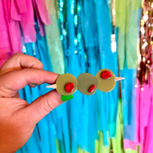 Stuffed Olive Hair Barrette