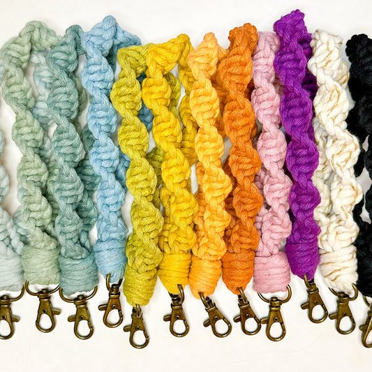Macrame Twisted Wristlet Keychain